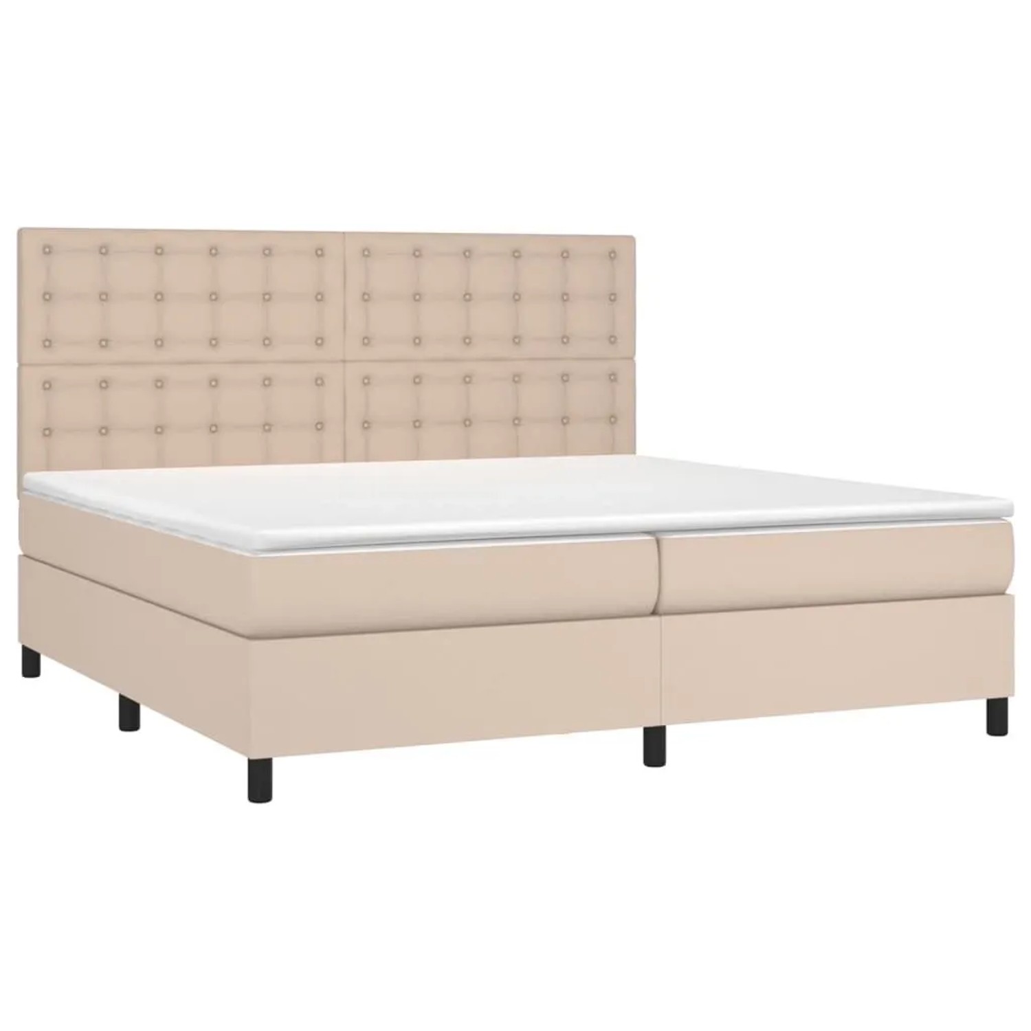 vidaXL Boxspringbett Matratze Cappuccino-Braun 200x200cm Kunstleder 3142868