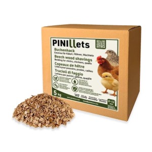 PINI Buchenhack Grob 5 kg Einstreu für Hühner, Küken & Wachteln
