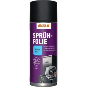 OBI Abziehlack Schwarz seidenmatt, Sprühfolie für Deko und Schutz, 400 ml Dose.