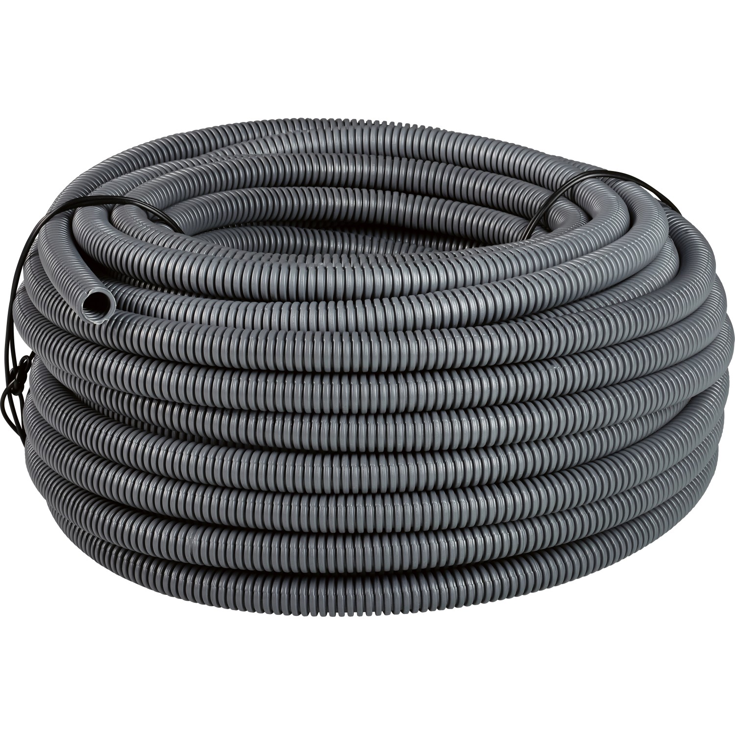 Flexibles, dunkelgraues Panzer-Isolierrohr EN 20, 25 m Rolle.