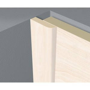 Abdeckleiste Birnbaum Weiß (25x6mm) zur Paneel-Montage, Detailansicht.