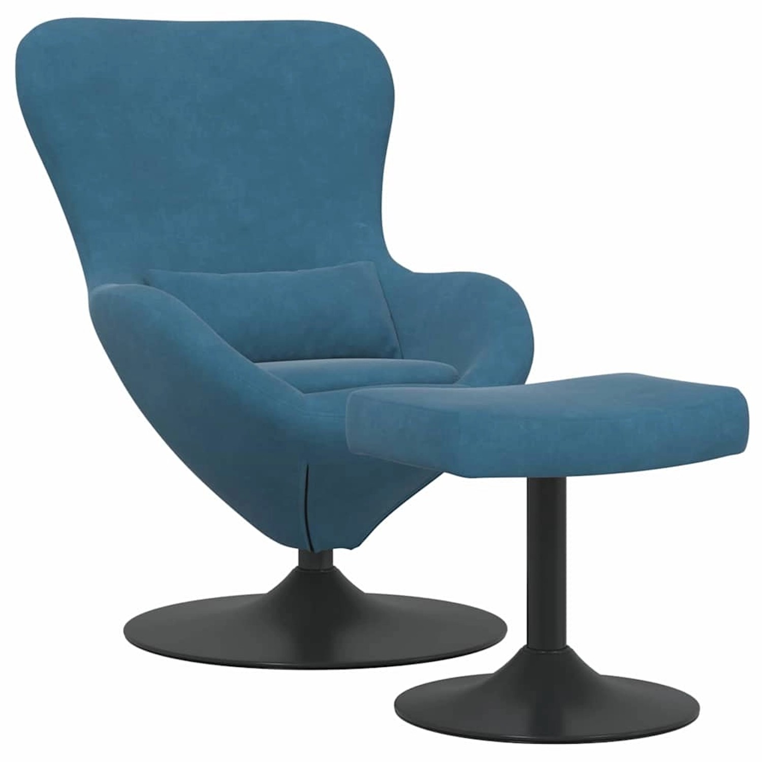 vidaXL Eierstuhl mit Fußhocker Blau 63 x 73 x 90 cm Samt 42002743 günstig online kaufen