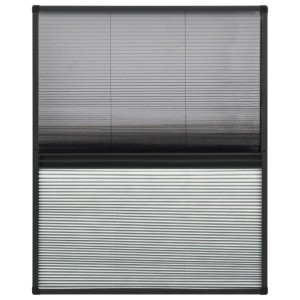 vidaXL Insektenschutz-Plissee für Fenster Alu 80x100 cm mit Jalousie 148683