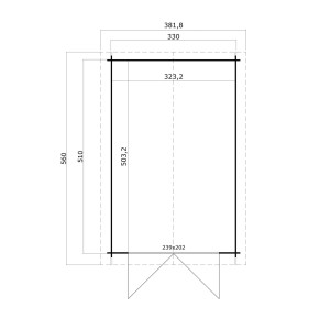 Grundriss der Lasita Garage Mauritius 34, 330x510 cm, Carport in Carbongrau.