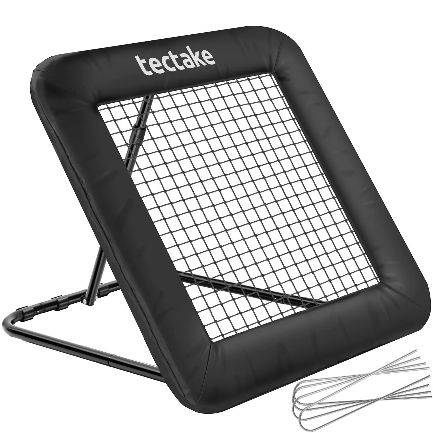 Tectake Rebounder Für Fußball  Alphonso In 7 Stufen Verstellbar  Klappbar Wetterfest  Für Drinnen und Draußen 100 x 100 cm 95 x 100 x 96 cm Schwarz