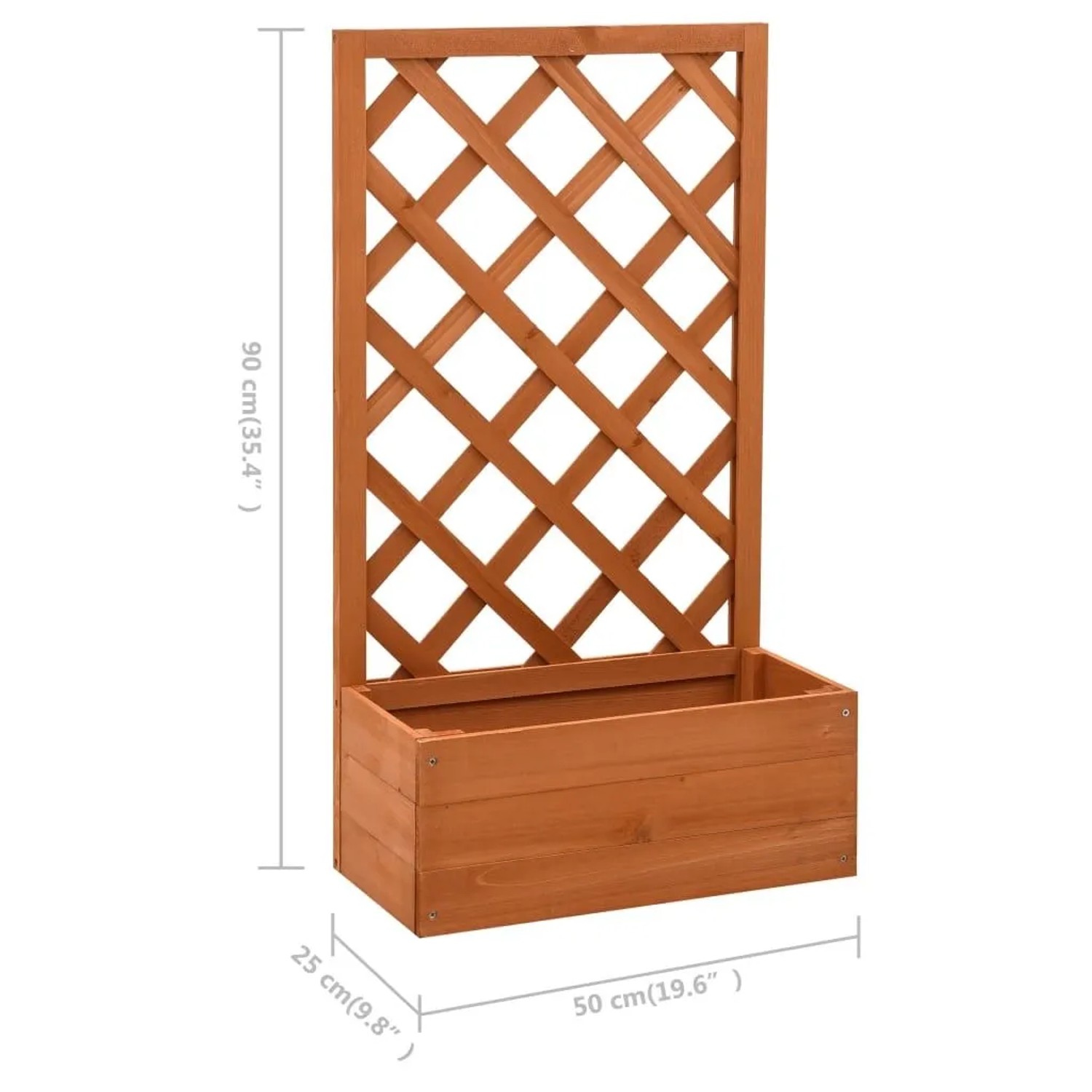 DELUKE Rankkasten Gartenspalier MINO Braun 90x50x25cm Spalier Mit Blumenkasten Mit Rankgitter Rankhilfe Mit Pflanzenkasten_6