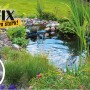 Anwendung des schwarzen easyFix Reparatur-Klebebands am Teich. Starkes Klebeband für Teichfolien.