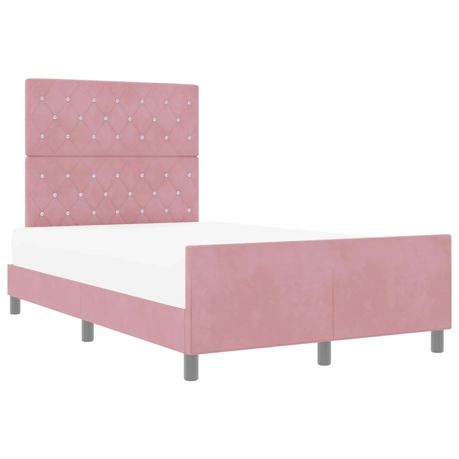 vidaXL Boxspringbett mit Kopfteil Rosa 120 x 200 cm Samt 3344866