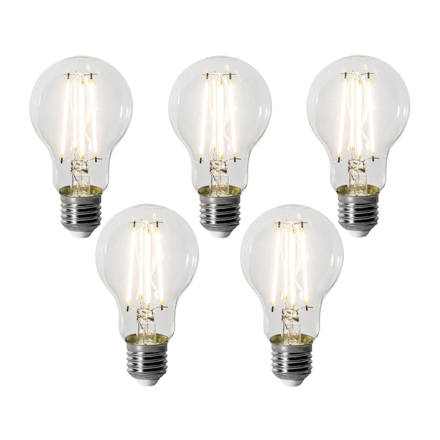 LUEDD 5er Set Dimmbare E27 LED Leuchtmittel A60 8W 900,m 3000K