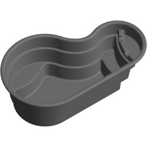 Anthrazitfarbenes Eheim Teichbecken Lake 300 l, geformtes Becken für den Gartenteich.