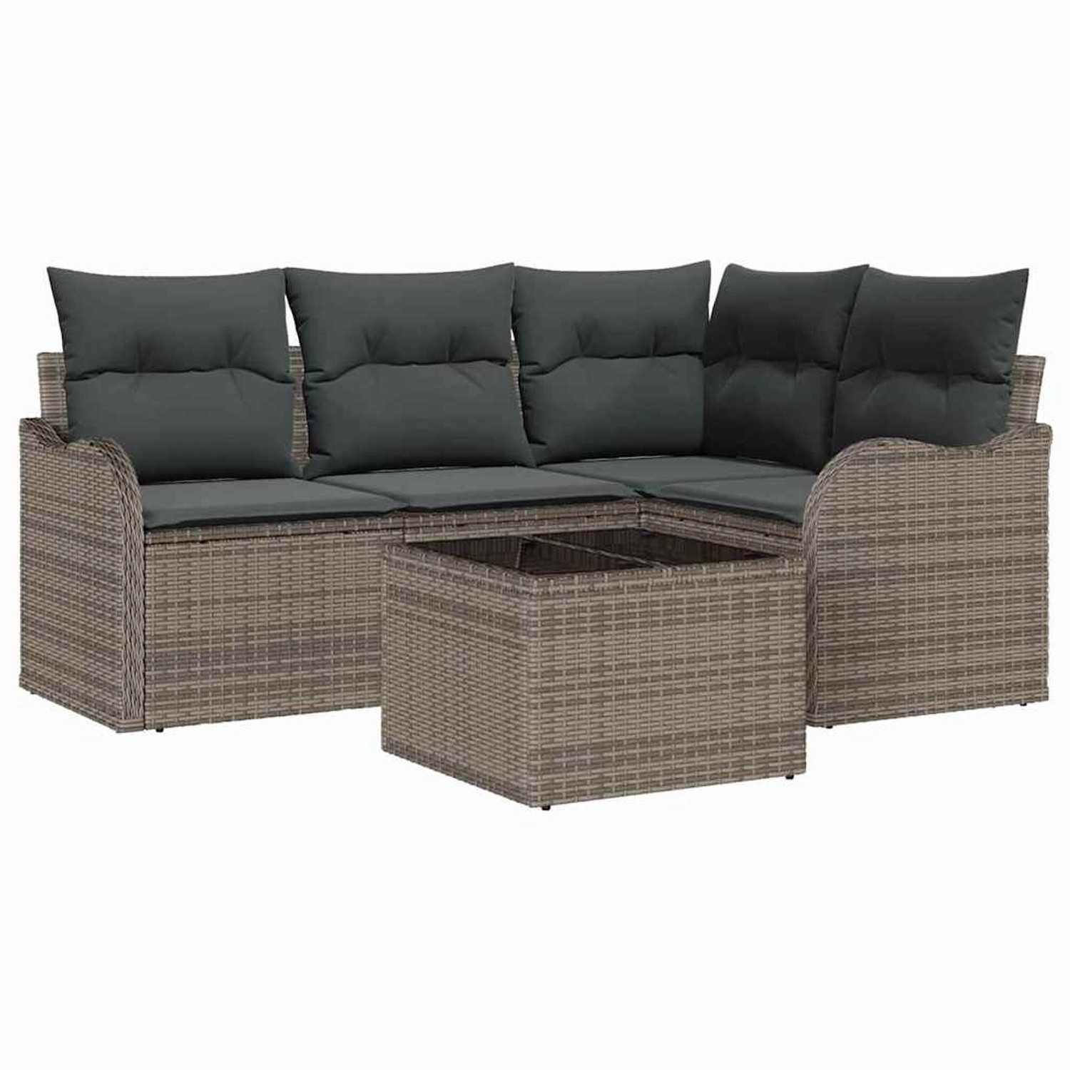 vidaXL 4 Teiliges Garten Sofa Set mit Kissen Schwarz Poly Rattan 3354358 günstig online kaufen