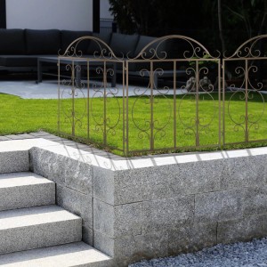 Relaxdays Gartenzaun Stahl Bronze 3er Set Erweiterbar 98 cm x 190,5 cm x 2,5 cm
