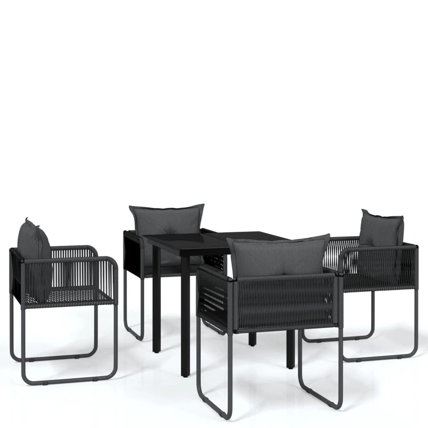 vidaXL 5-Tlg Garten-Essgruppe Schwarz 3099078