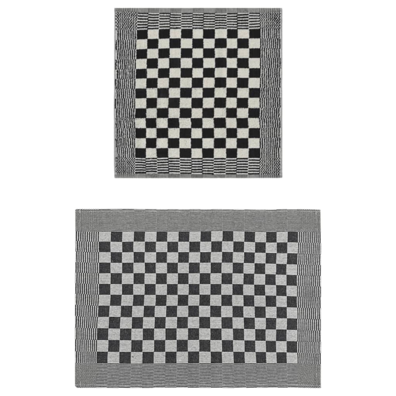 vidaXL 50-Tlg Handtuch-Set Schwarz und Weiß Baumwolle 136293 günstig online kaufen