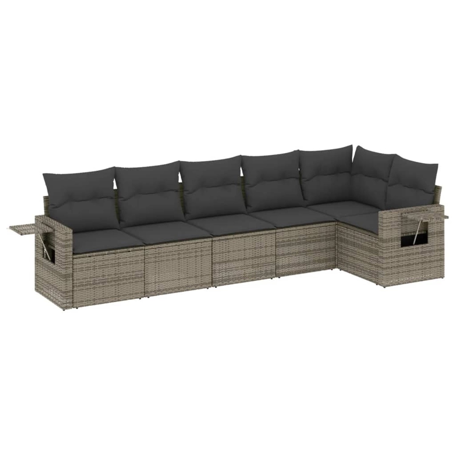 vidaXL 6-Tlg Garten-Sofagarnitur mit Kissen Grau Poly Rattan 3252527 günstig online kaufen
