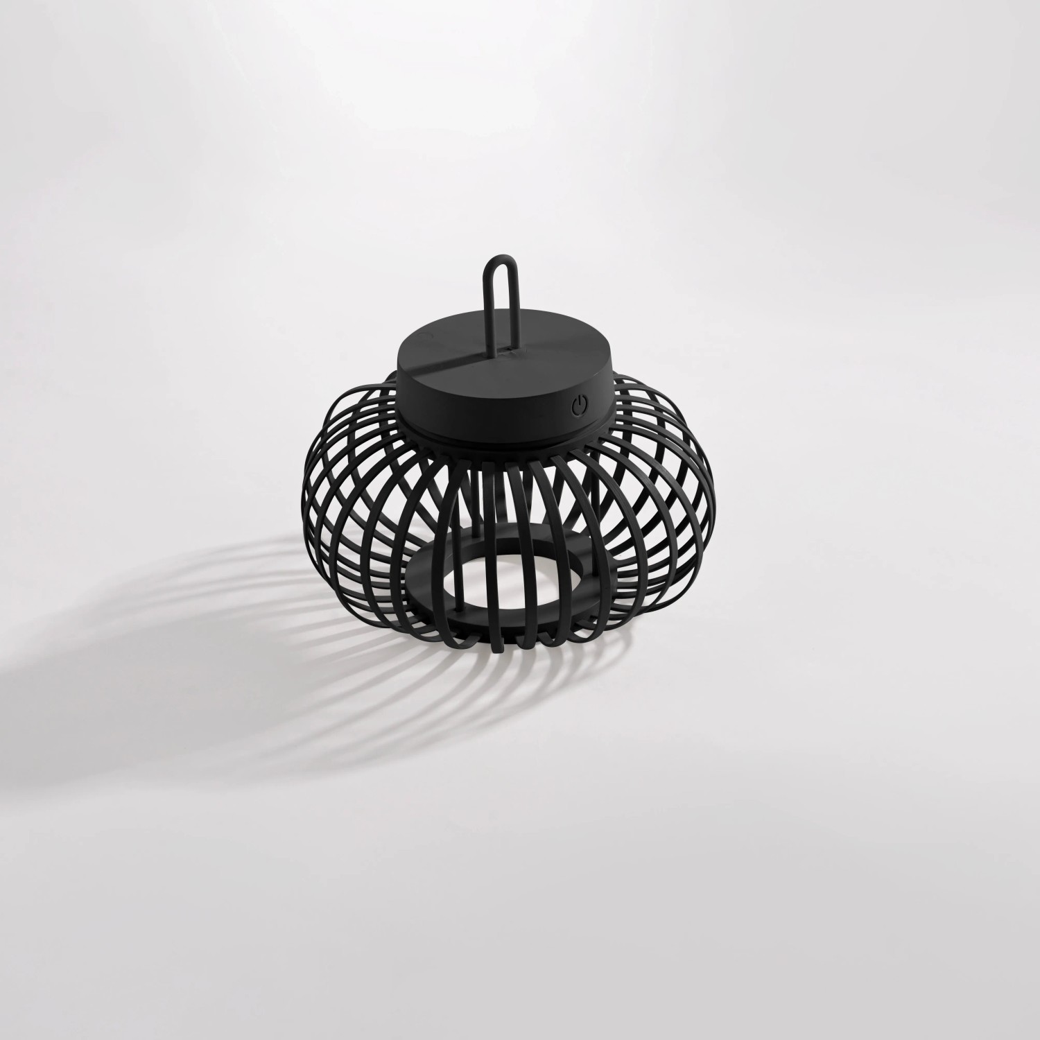 Schwarze LED-Akku-Pendelleuchte Akuba, 22x25cm, für Innen & Außen. Dekorative Außenleuchte.