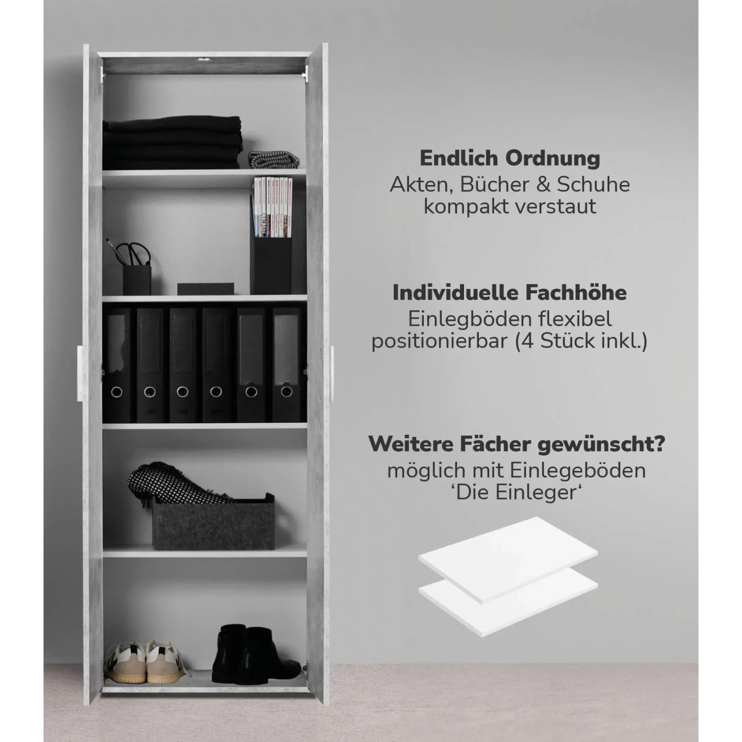 mokebo Mehrzweckschrank Grau 180 cm hoch 60 cm breit kaufen bei OBI