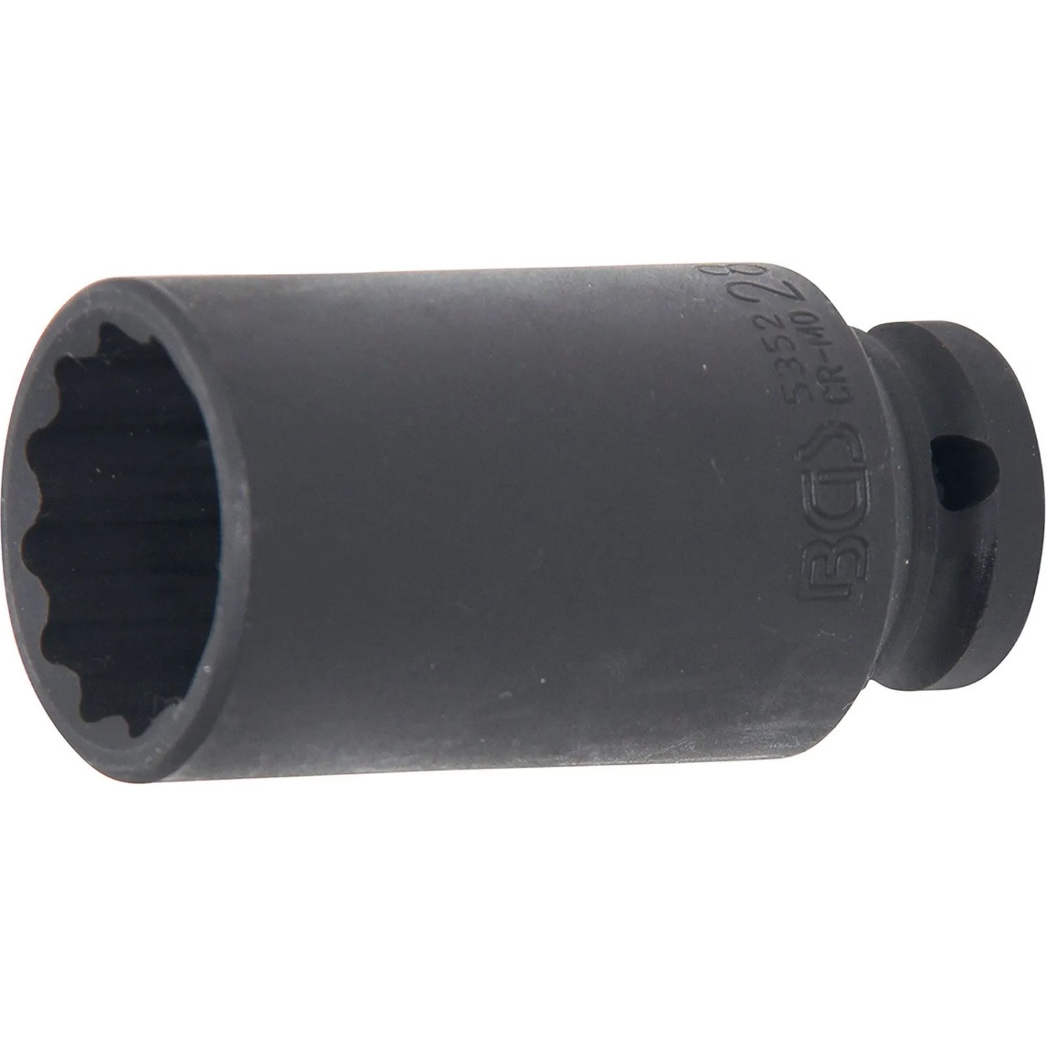 BGS Kraft Steckschlüssel Einsatz Zwölfkant Antrieb Innenvierkant 12 5 Mm  1 2 Zoll  SW 28 Mm 5352