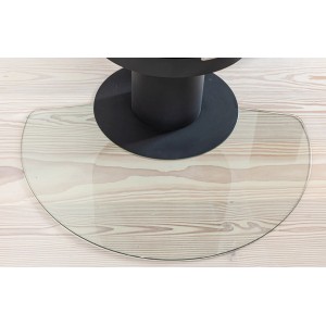 Aduro Glasbodenplatte Halbmond unter Kaminofen der Aduro 22 Serie. Zubehör für Kamine & Öfen.