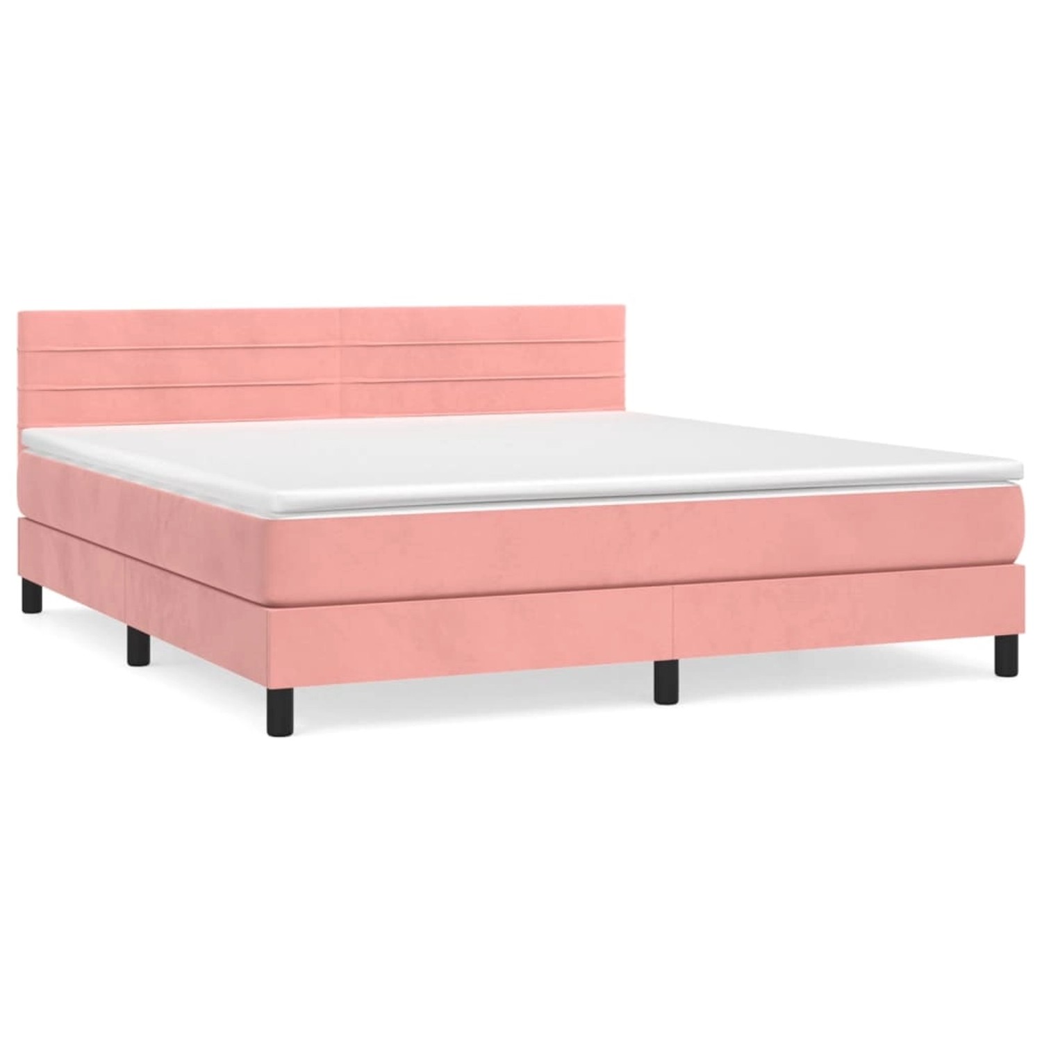 vidaXL Boxspringbett mit Matratze Rosa 180x200 cm Samt1537788 günstig online kaufen