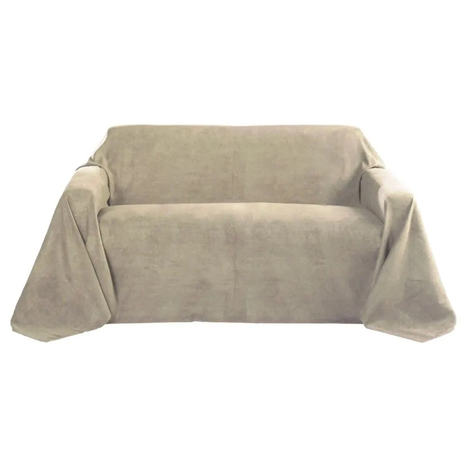 Beautissu Romantica Tagesdecke Wildleder Optik 210x280cm Natur