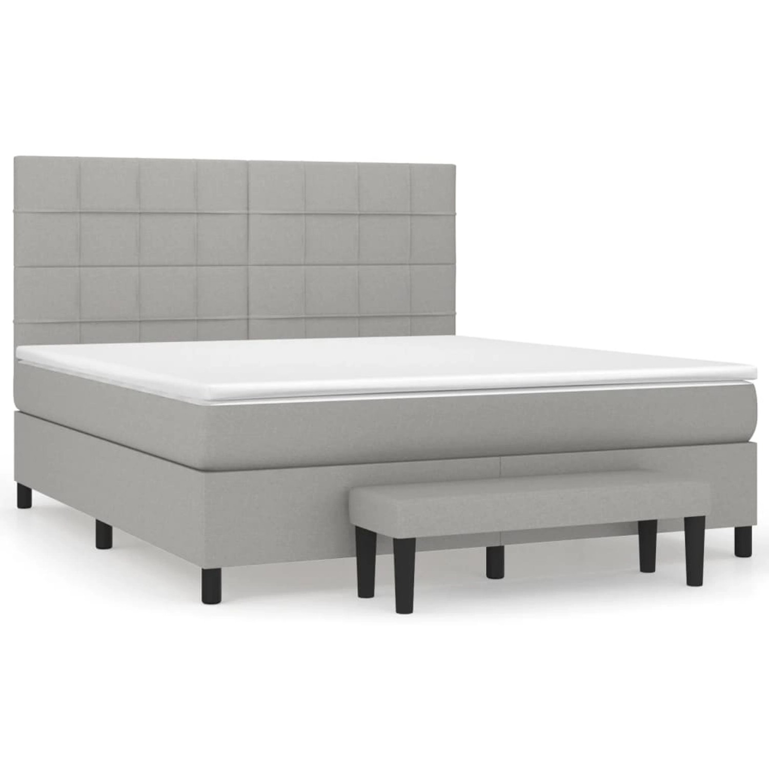 vidaXL Boxspringbett mit Matratze Hellgrau 180x200 cm Stoff1392738 günstig online kaufen