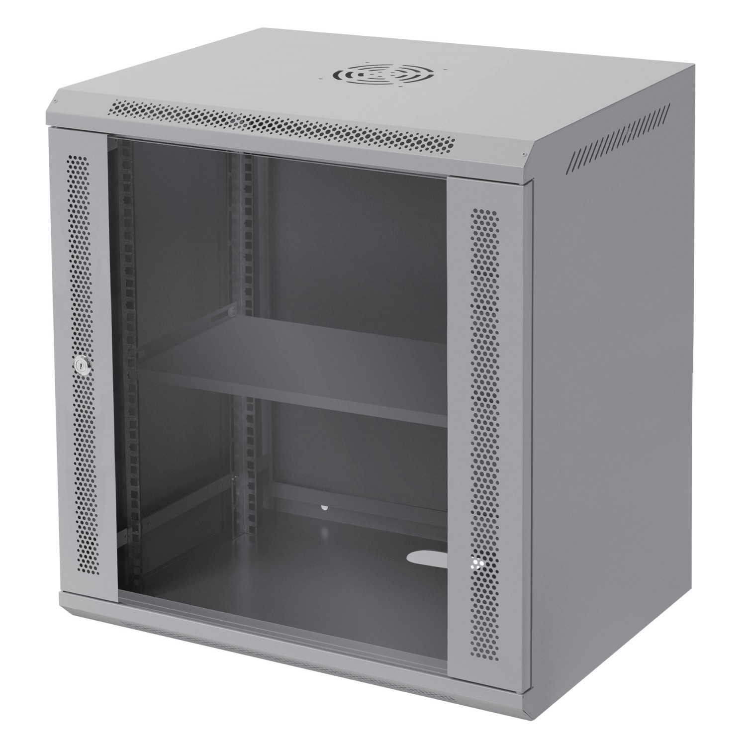 ECD Germany Netzwerkschrank 12 HE Serverschrank 19 Zoll Grau 60x63,5cm