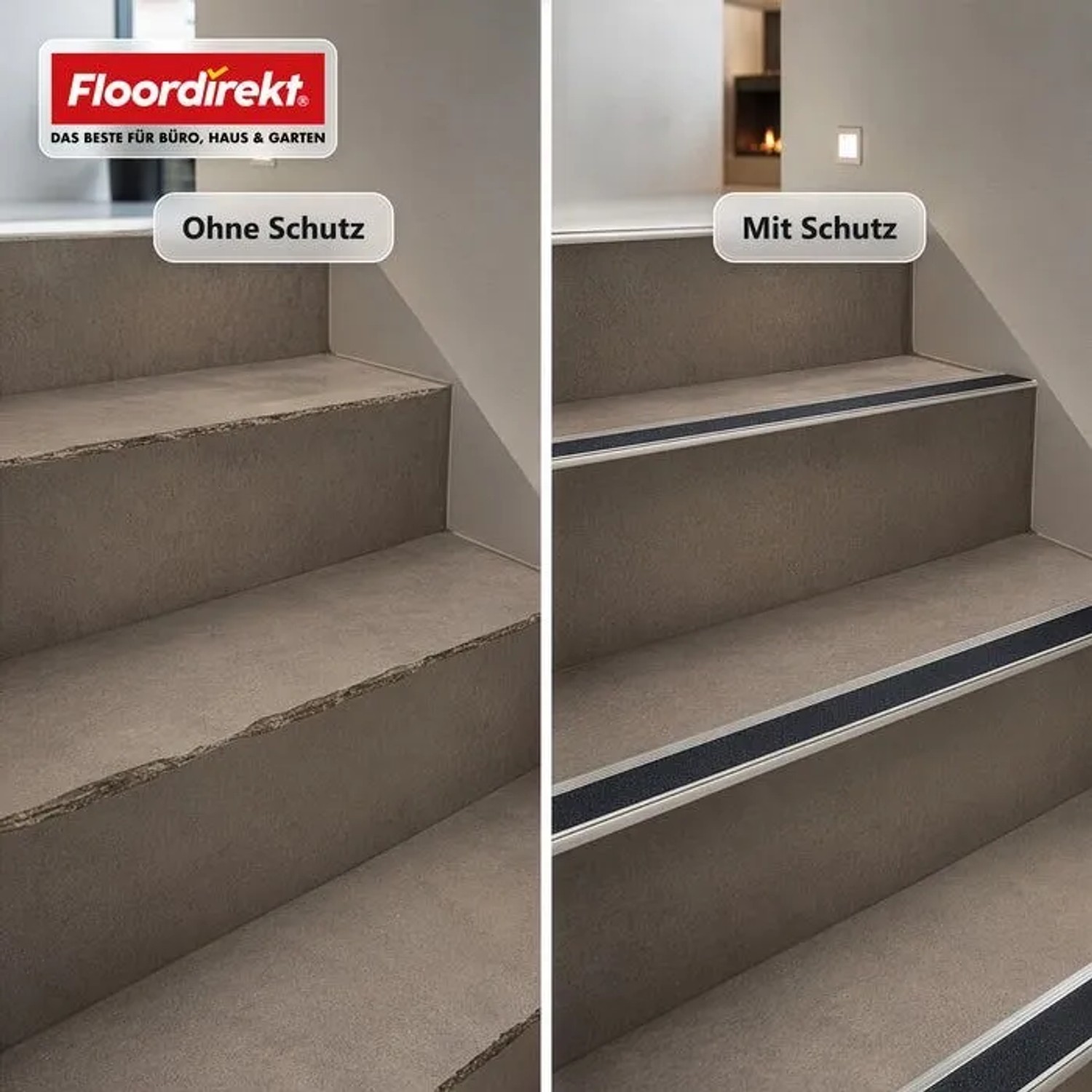Floordirekt Treppenkantenprofil Tech Aluminium Anti-Rutsch-Profil Carborundum-Einlage100 cm_5