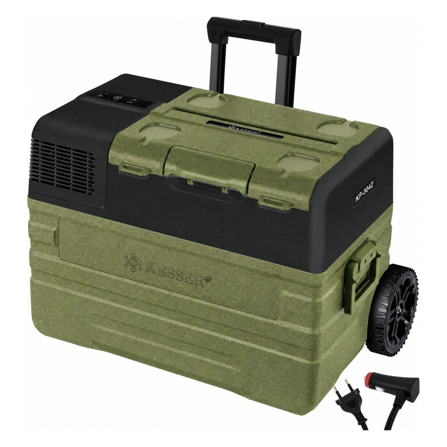 KESSER Kompressor-Kühlbox mit App-Steuerung Bis -20 °C 52, Khaki Schwarz