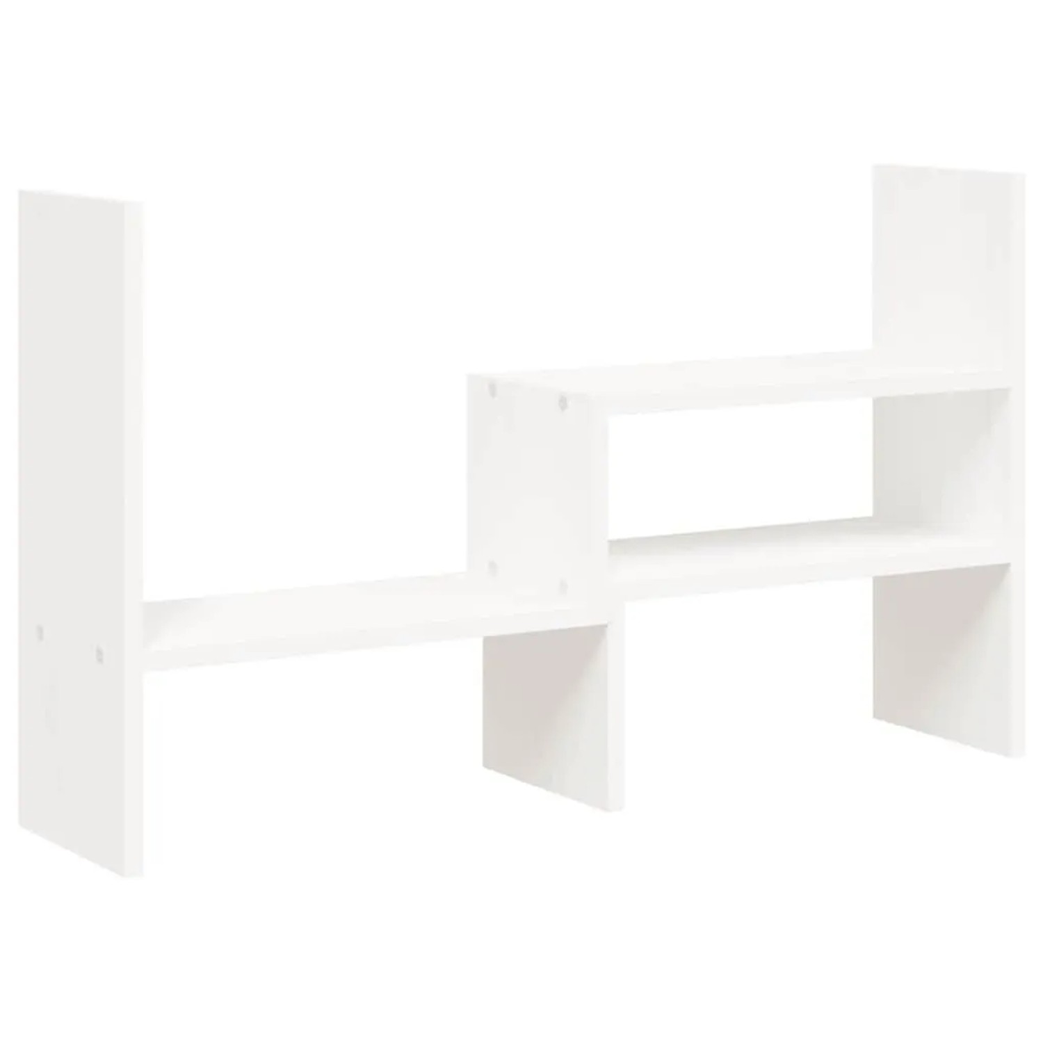 vidaXL Monitorständer Weiß 39-72x17x43 cm Massivholz Kiefer 814010