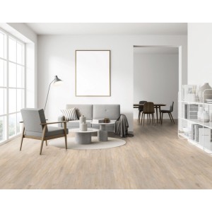 Heller Wohnraum mit Laminatboden in Hickory Holzoptik. Laminat LAM. WR24h für Wohn- und Gewerberäume.