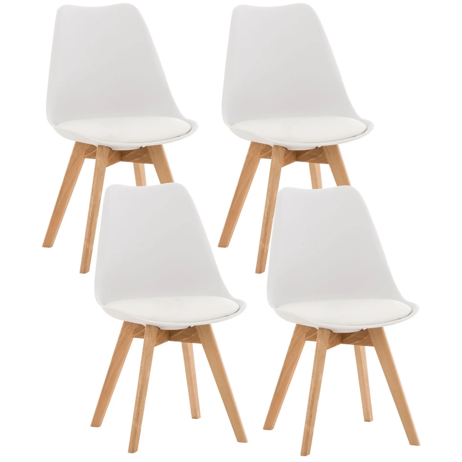 CLP 4er Set Esszimmerstuhl Linares weiß/Kunststoff