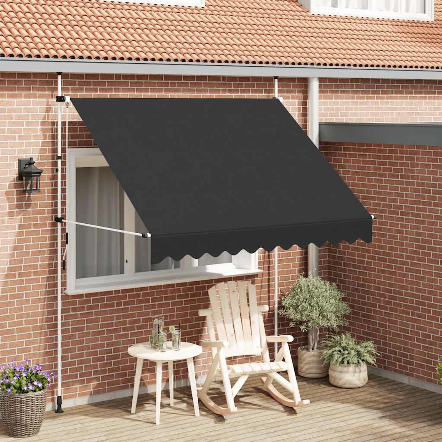 furnicato Einziehbare Markise Handbetrieben 250 cm Anthrazit günstig online kaufen
