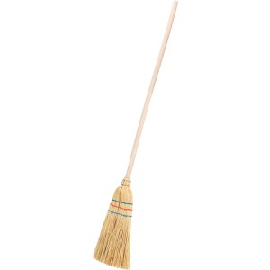 Kinder-Reisstrohbesen mit Holzstiel (99 cm) für kleine Gärtner.