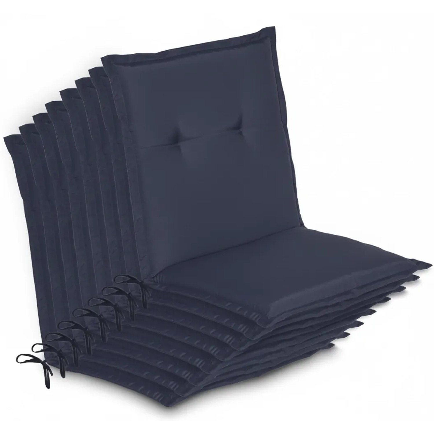 Beautissu 8er Set Niedriglehner Auflage Loft NL 100x50x6cm Dunkelblau