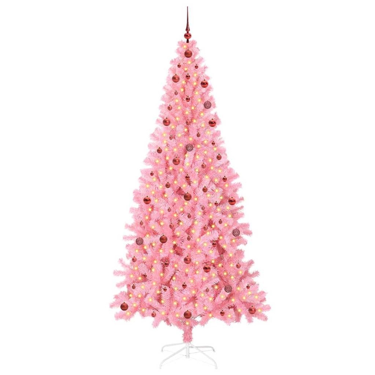 vidaXL Weihnachtsbaum mit 300 LEDs mit Ständer Rosa 240 cm PVC 3396447
