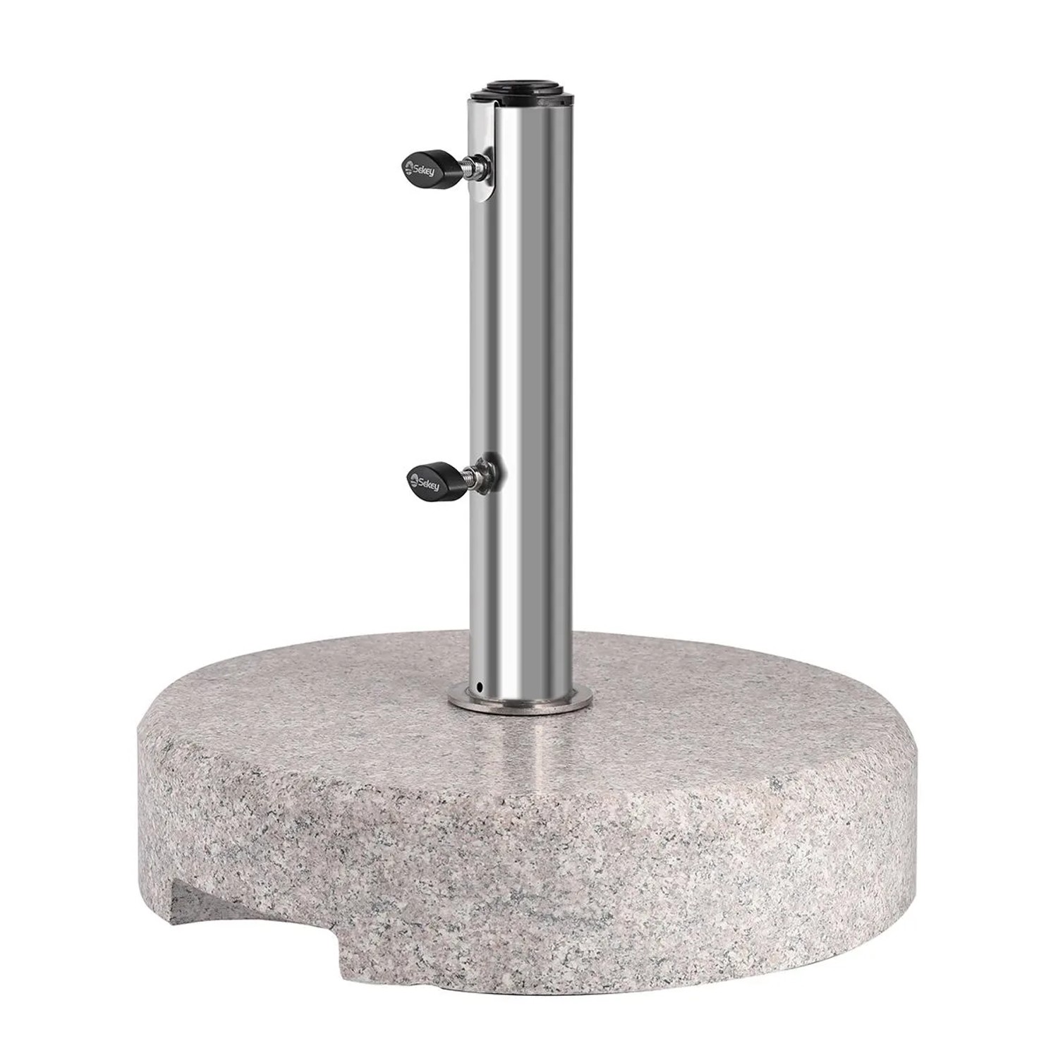 Sekey Sonnenschirmständer 25 kg aus Granit und Edelstahl für Schirmstöcke  22 bis 38 mm