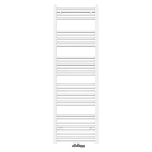 Weißer Emke Badheizkörper 160x50cm als Handtuchwärmer und Handtuchtrockner.