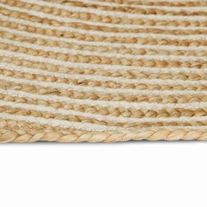 vidaXL Teppich Natur und Weiß 240 x 240 cm Jute 42010727