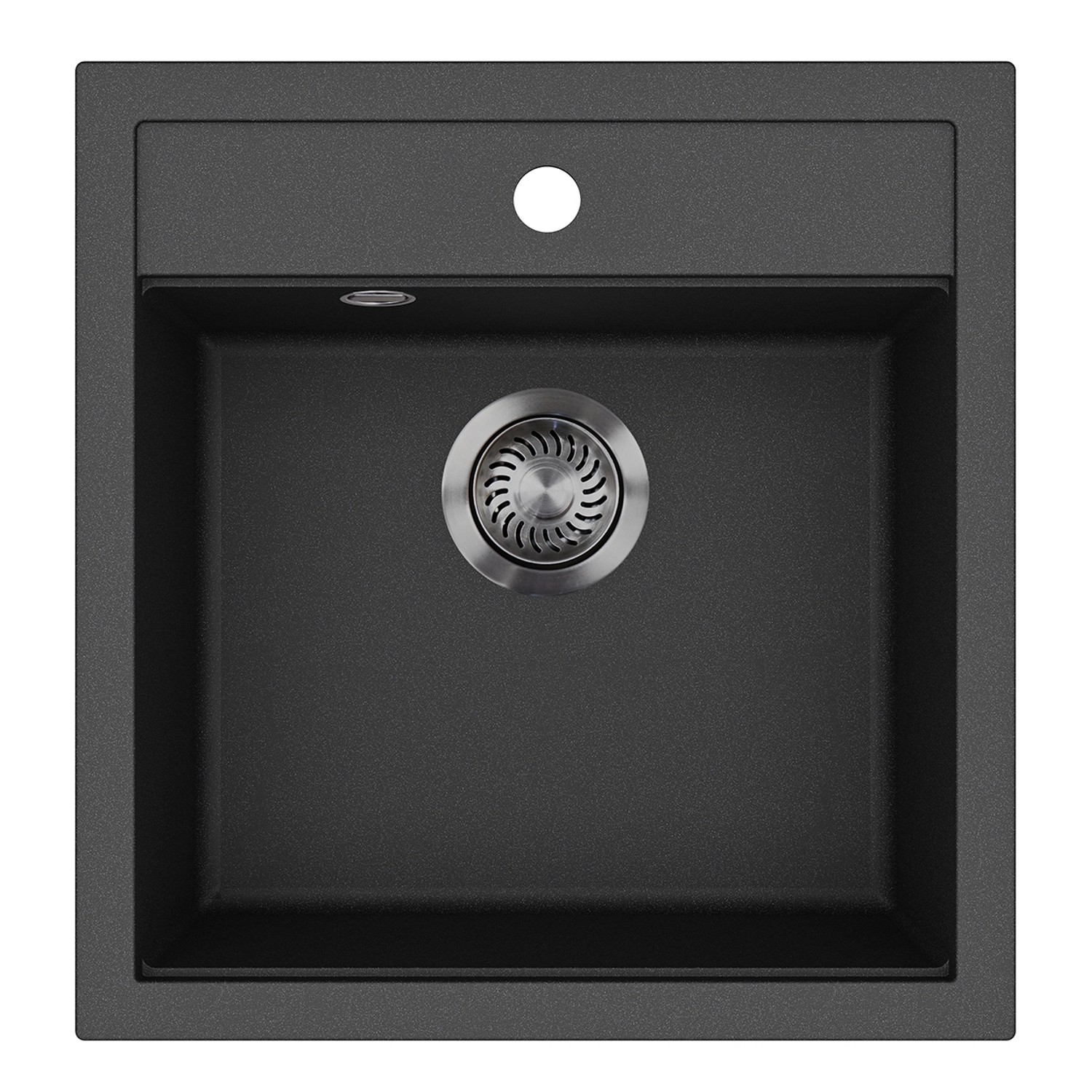 Helika Einbauspüle Tessa 49 cm x 51 cm Schwarz inkl. Grafitventil günstig online kaufen
