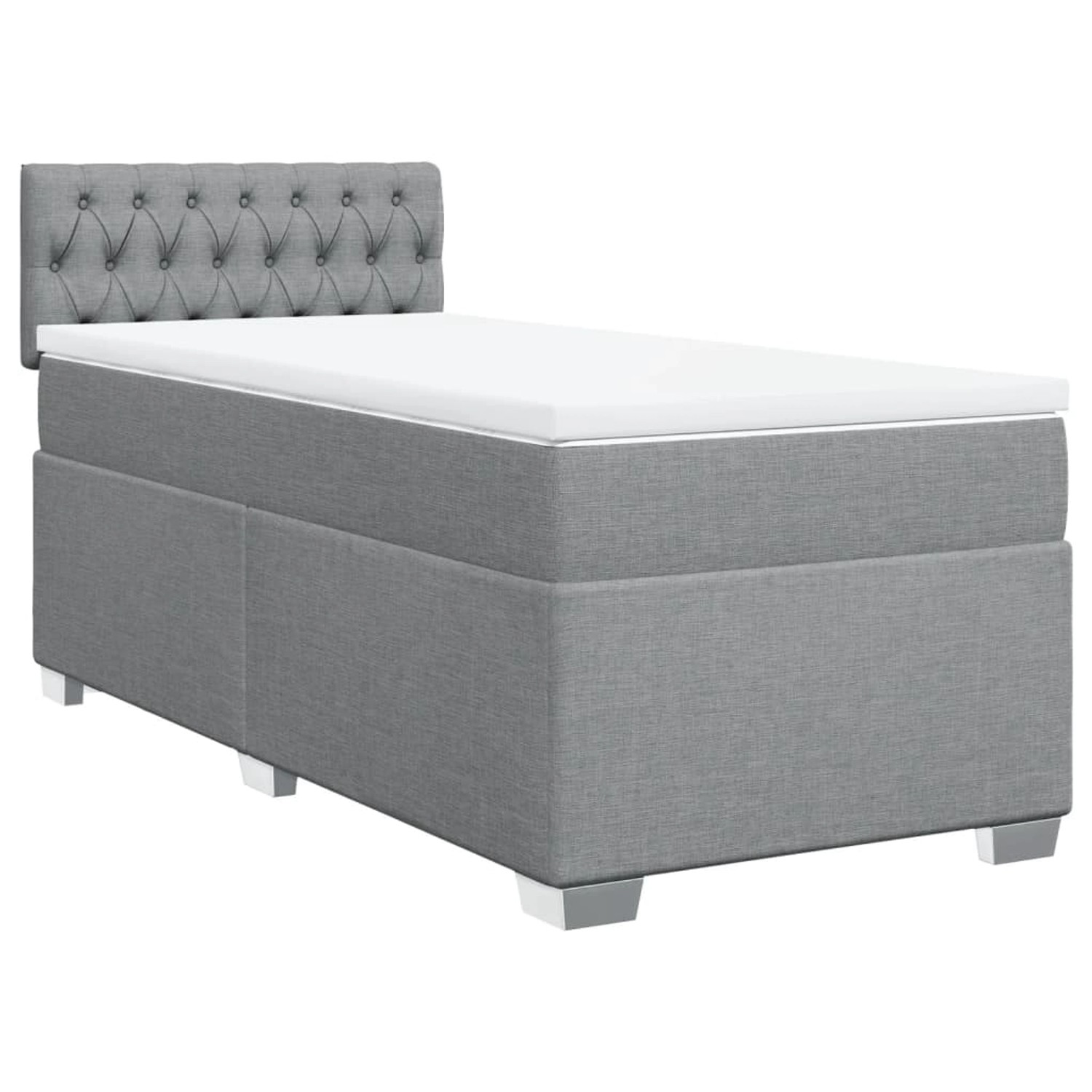 vidaXL Boxspringbett mit Matratze Hellgrau 100x200 cm Stoff2104317 günstig online kaufen