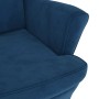 Detailansicht: Blauer Ohrensessel aus Samt, Teil der Relaxsessel & Massagesessel Kategorie.