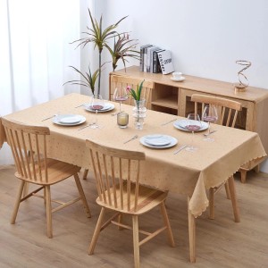 PXloue Tischdecke Rechteckig 130 x 200 cm Beige Pflegeleicht für Esstisch Küche Wohnzimmer