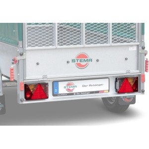 Stema Rückleuchte Multipoint IV links für Autoanhänger, mit Blink-, Brems- und Schlussleuchte.