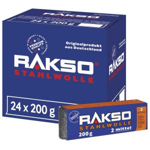RAKSO Stahlwolle Banderole Sorte 2 Mittel 24 x 200g