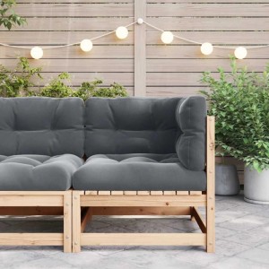 vidaXL Garten-Ecksofa mit anthrazitfarbenen Kissen und Holzrahmen.