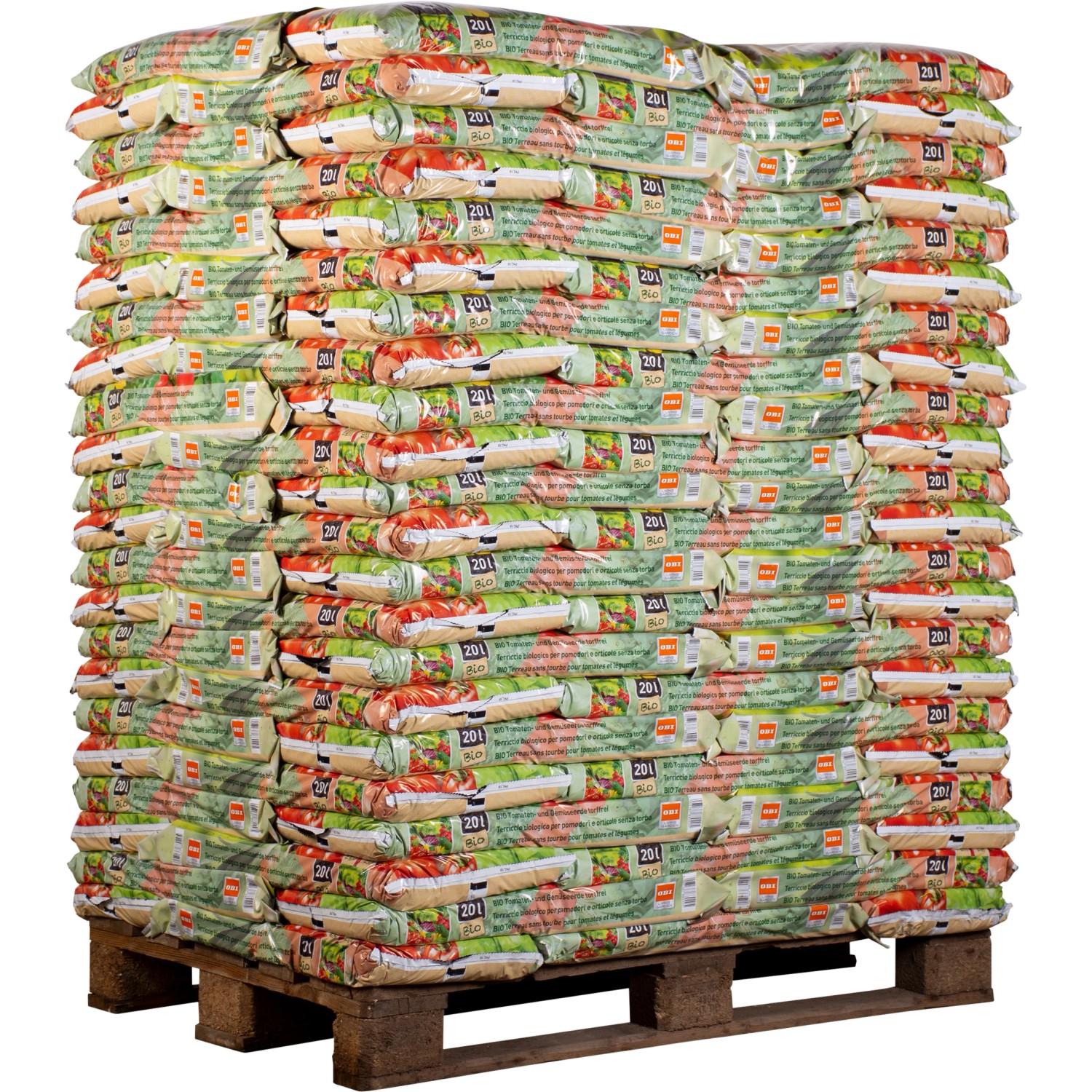 OBI Bio Tomaten- und Gemüseerde torffrei 2.640 l (132 x 20 l) 1 Palette