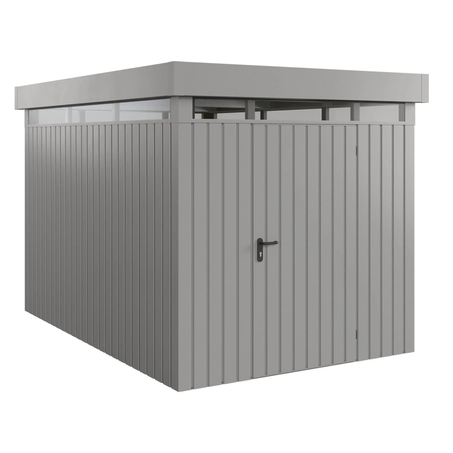 EcoStar Gerätehaus Euroline Flachdach Lichtband 229 cm x 325 cm Grau 1-flg.