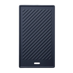 Taino Platinum Black Gusseisen Grillplatte, geriffelte Seite für Grillstreifen.