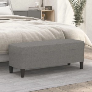 Dunkelgraue vidaXL Sitzbank (100x35x41 cm) aus Stoff, geeignet als Schuhbank oder Bettbank.